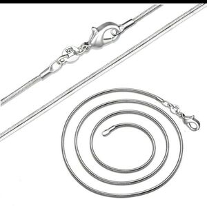 1MM NEW 925 STERLING SKINNY SILVER ROUND SNAKE CHAIN NECKLACE 18"
